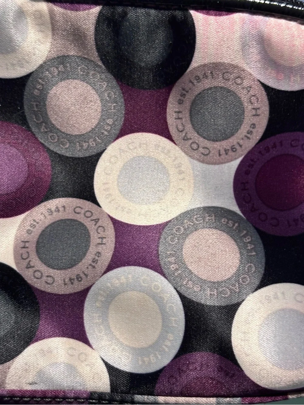Coach snaphead circle Purple, Black & Cream Cosmetic Pouch